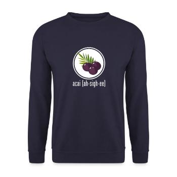 Acai Berry Ah-Sigh-Ee T-Shirt - Gesundes Superfood - Unisex Pullover - Navy - Vorne - Alina (178cm) & Michal (187cm)