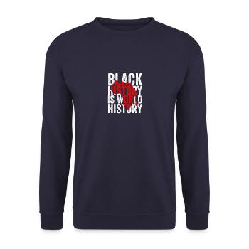 Schwarze Geschichte ist Weltgeschichte Afroamerikaner - Unisex Pullover - Navy - Vorne - Alina (178cm) & Michal (187cm)
