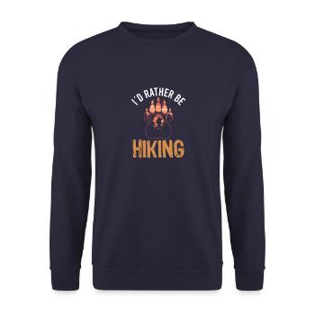 Wandern Wanderung Hiking Vintage Outdoor Trekking - Unisex Pullover - Navy - Vorne - Alina (178cm) & Michal (187cm)