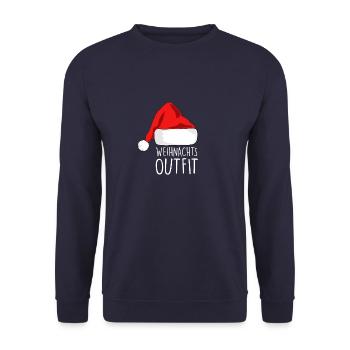 Christmas Outfit - Unisex Pullover - Navy - Vorne - Alina (178cm) & Michal (187cm)