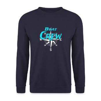 Boatcrew Bootscrew Skipper Segler Crew Kapitän - Unisex Pullover - Navy - Vorne - Alina (178cm) & Michal (187cm)