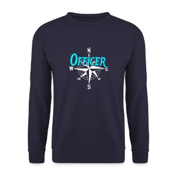 Offizier Boots Crew Skipper Segler Kapitän - Unisex Pullover - Navy - Vorne - Alina (178cm) & Michal (187cm)