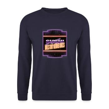 obama love awesome when there blackpower jokes - Unisex Pullover - Navy - Vorne - Alina (178cm) & Michal (187cm)