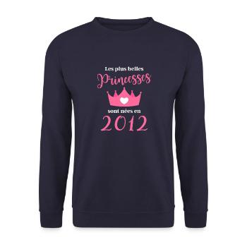 Les plus belles princess sont nees en 2012 - Sweat-shirt Unisexe - marine - Devant - Alina (178cm) & Michal (187cm)