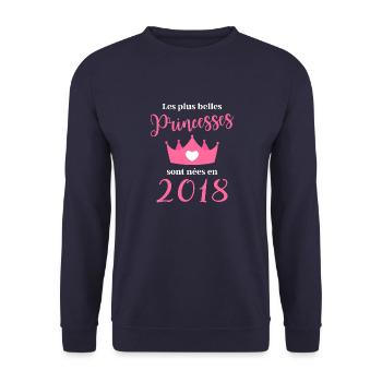 Les plus belles princess sont nees en 2018 - Sweat-shirt Unisexe - marine - Devant - Alina (178cm) & Michal (187cm)