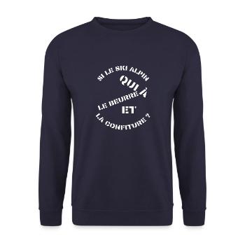 t-shirt humoristique, cadeau homme, femme, humour - Sweat-shirt Unisexe - marine - Devant - Alina (178cm) & Michal (187cm)