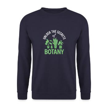 Botany Botanical Botanik Vintage Blumen Pflanzen - Unisex Pullover - Navy - Vorne - Alina (178cm) & Michal (187cm)