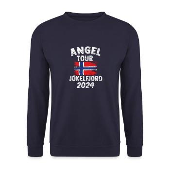 JÖKELFJORD 2024 - Fishing Tour Norway - Unisex Sweatshirt - navy - Front - Alina (178cm) & Michal (187cm)
