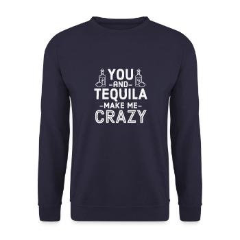 Vous Tequila me rendre fou Boisson mexicaine Jeu de mots Cool - Sweat-shirt Unisexe - marine - Devant - Alina (178cm) & Michal (187cm)