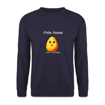 P'tite Patate Pomme de terre - Sweat-shirt Unisexe - marine - Devant - Alina (178cm) & Michal (187cm)