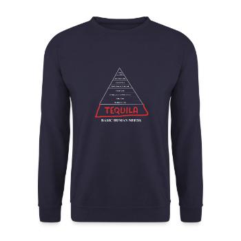 Tequila Basic Human Needs Pyramid Jeu de mots mexicain - Sweat-shirt Unisexe - marine - Devant - Alina (178cm) & Michal (187cm)