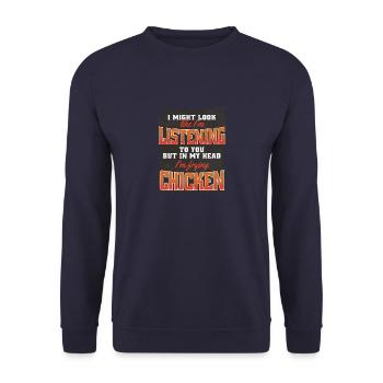 Daydreaming Culinary Wit - Unisex Sweatshirt - navy - Front - Alina (178cm) & Michal (187cm)