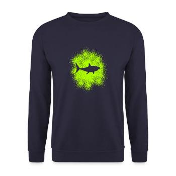 Shark shark in the ocean - Unisex Sweatshirt - navy - Front - Alina (178cm) & Michal (187cm)