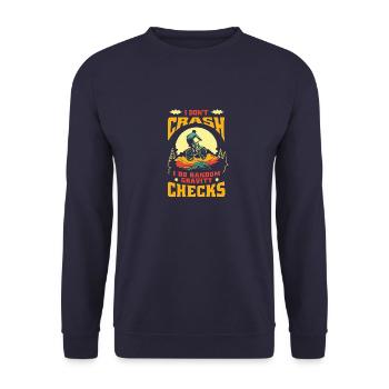Aléatoire Gravity Checks MTB Aventure - Sweat-shirt Unisexe - marine - Devant - Alina (178cm) & Michal (187cm)