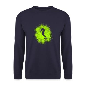 Seepferdchen - Unisex Pullover - Navy - Vorne - Alina (178cm) & Michal (187cm)