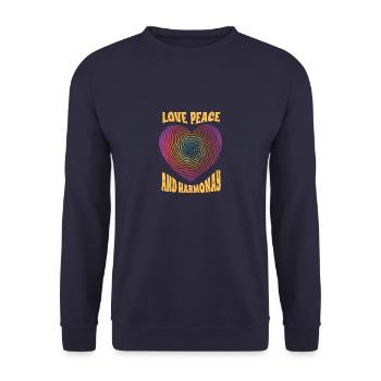Harmonic Love Vortex - Unisex Sweatshirt - navy - Front - Alina (178cm) & Michal (187cm)