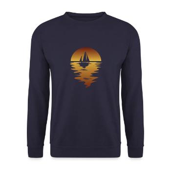 Sailing Ship Sailing Sailing Sailing Sailing Sailboat - Unisex Sweatshirt - navy - Front - Alina (178cm) & Michal (187cm)