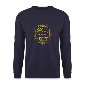 Funkelndes Silvester Fest - Unisex Pullover - Navy - Vorne - Alina (178cm) & Michal (187cm)