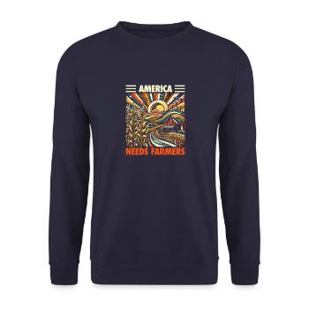 L’Amérique a besoin d’agriculteurs - cadeau pour les agriculteurs des États-Unis - Sweat-shirt Unisexe - marine - Devant - Alina (178cm) & Michal (187cm)