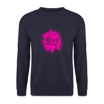 Süße Schnecke mit Schneckenhaus - Unisex Pullover - Navy - Vorne - Alina (178cm) & Michal (187cm)