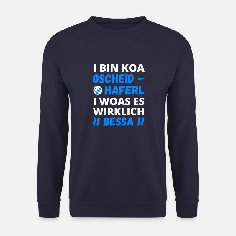 Gscheidhaferl - Lustig Bayerisch - Gaudi - Unisex Pullover - Navy