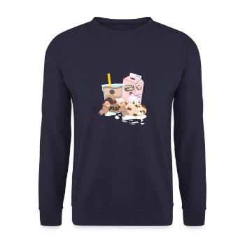 Kekse und Milch - Unisex Pullover - Navy - Vorne - Alina (178cm) & Michal (187cm)