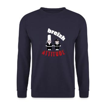 cadeau homme, femme, humour, t-shirt humoristique - Sweat-shirt Unisexe - marine - Devant - Alina (178cm) & Michal (187cm)