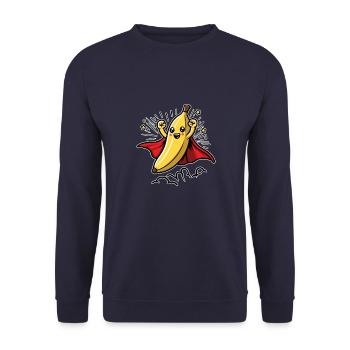 Super-héros banane - Sweat-shirt Unisexe - marine - Devant - Alina (178cm) & Michal (187cm)
