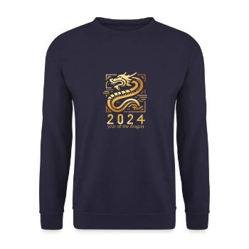 Année du Dragon 2024, Nouvel An chinois, Chine - Sweat-shirt Unisexe - marine - Devant - Alina (178cm) & Michal (187cm)