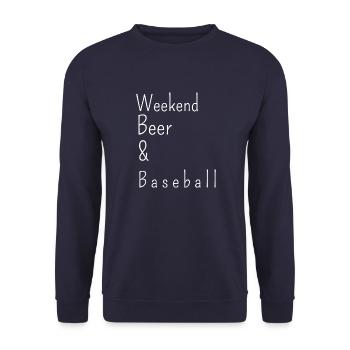 weekend, beer and baseball - Unisex Pullover - Navy - Vorne - Alina (178cm) & Michal (187cm)
