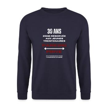 cadeau homme, femme, humour, t-shirt humoristique - Sweat-shirt Unisexe - marine - Devant - Alina (178cm) & Michal (187cm)