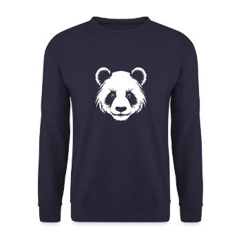 Portrait de tête de silhouette de panda - Sweat-shirt Unisexe - marine - Devant - Alina (178cm) & Michal (187cm)