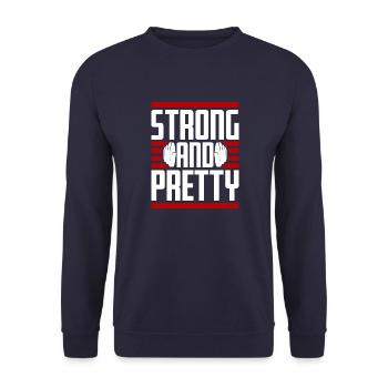 Forte Et Assez Drôle Gym Fitness Dire - Sweat-shirt Unisexe - marine - Devant - Alina (178cm) & Michal (187cm)