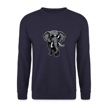 Coole Elefanten-Sonnenbrille - Unisex Pullover - Navy - Vorne - Alina (178cm) & Michal (187cm)