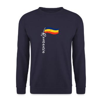 Rumänien Romania Urlaub Balkan Herkunft - Unisex Pullover - Navy - Vorne - Alina (178cm) & Michal (187cm)