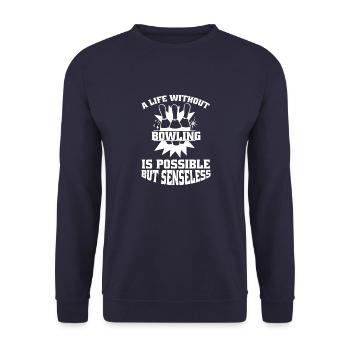 Bowling Bowling Bowler Bowling Club Bowling Club - Sweat-shirt Unisexe - marine - Devant - Alina (178cm) & Michal (187cm)