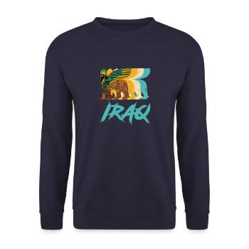 Faravahar Lamassu Iran Perse divinité Antique Sume - Sweat-shirt Unisexe - marine - Devant - Alina (178cm) & Michal (187cm)