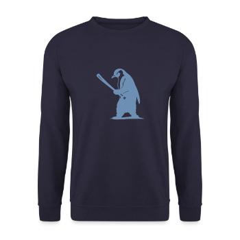 Silhouette de joueur de baseball pingouin - Sweat-shirt Unisexe - marine - Devant - Alina (178cm) & Michal (187cm)