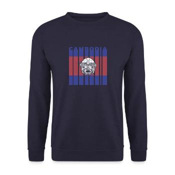 Cambodia Tradition Khmer Culture Asia Flag - Unisex Sweatshirt - navy - Front - Alina (178cm) & Michal (187cm)
