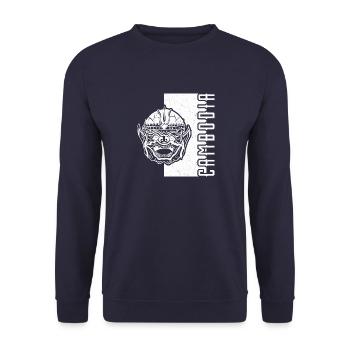 Kambodscha Khmer National Flagge Reise - Unisex Pullover - Navy - Vorne - Alina (178cm) & Michal (187cm)