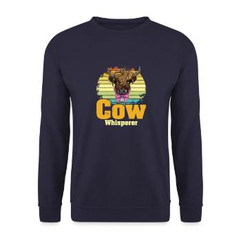 Hochland Rind Schottisch Tier Züchter Ranch - Unisex Pullover - Navy - Vorne - Alina (178cm) & Michal (187cm)