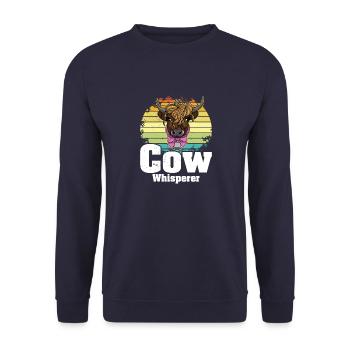 Hochland Rind Schottisch Tier Züchter Ranch - Unisex Pullover - Navy - Vorne - Alina (178cm) & Michal (187cm)