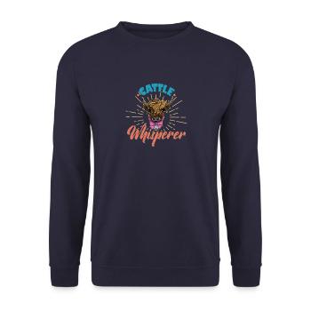 Kuh Bauernhof Landwirt Hochland Rind Kalb - Unisex Pullover - Navy - Vorne - Alina (178cm) & Michal (187cm)