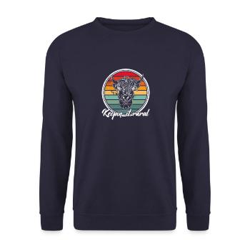 Landwirtschaft Rind Hochlandrind Kuh Bauer - Unisex Pullover - Navy - Vorne - Alina (178cm) & Michal (187cm)