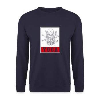 Niedlich Yoga Lotus Namaste Buddha Yogalehrer - Unisex Pullover - Navy - Vorne - Alina (178cm) & Michal (187cm)