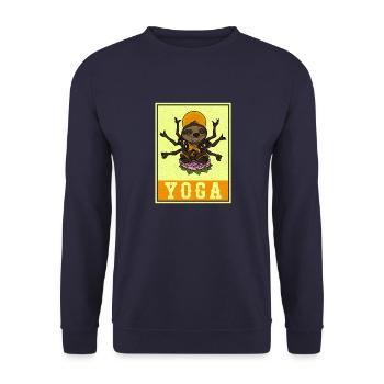 Cute Yoga Lotus Namaste Buddha Yoga Teacher - Unisex Sweatshirt - navy - Front - Alina (178cm) & Michal (187cm)