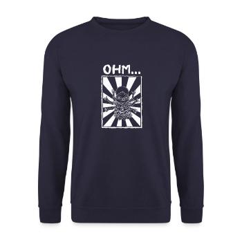 Lotus Posa Faultier Namaste Buddha Zen Fitness - Unisex Pullover - Navy - Vorne - Alina (178cm) & Michal (187cm)