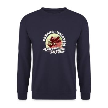 Mücke Graffiti - Unisex Pullover - Navy - Vorne - Alina (178cm) & Michal (187cm)