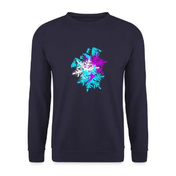 Skiing Skier - Unisex Sweatshirt - navy - Front - Alina (178cm) & Michal (187cm)
