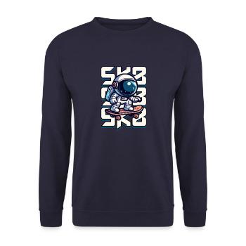 Astronaute Skatboarding - Sweat-shirt Unisexe - marine - Devant - Alina (178cm) & Michal (187cm)